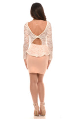 Just Peachy Peplum Dress