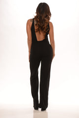 Cross Top Off Shoulder Jumpsuit - Black