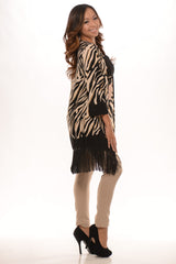 Zebra Fringe Kimono