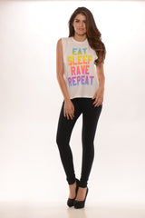 Eat, Sleep, Rave, Repeat - White