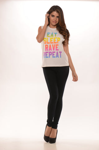 Eat, Sleep, Rave, Repeat - White