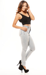 Plunge Crop Top - Black (Also available in Yellow)