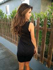 Leaflet Pintucked Dress - Black