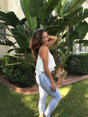 Layered Chiffon Top - White