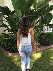 Layered Chiffon Top - White