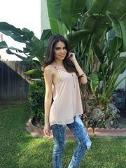 Zip me up top- Taupe