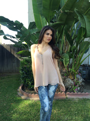 Zip me up top- Taupe