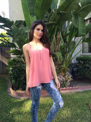 Zip me up top- Blush
