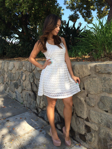 Pucker Zig Zag Empire Line Dress