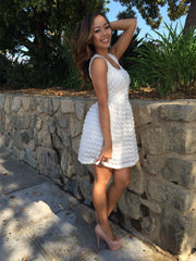 Pucker Zig Zag Empire Line Dress