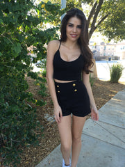 Spring Nautical Shorts - Black