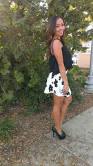 Floral Print Flare Skirt- White