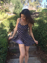 Daisy Flower Romper- Navy