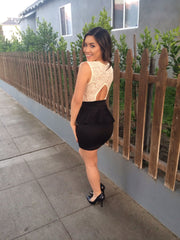 Peplum Dress - Black & Ivory