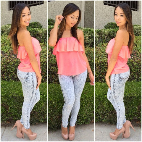 Flowy Tube Top - Pink