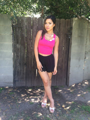 Twist Back Top- Fuchsia