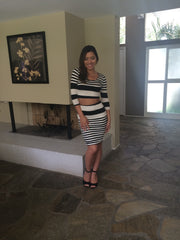 Stripe Crop Top- Black/White