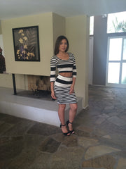 Stripe Crop Top- Black/White