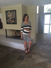 Stripe Crop Top- Black/White