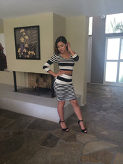 Stripe Skirt- Black/White