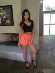Crepe Techno Shorts - Salmon