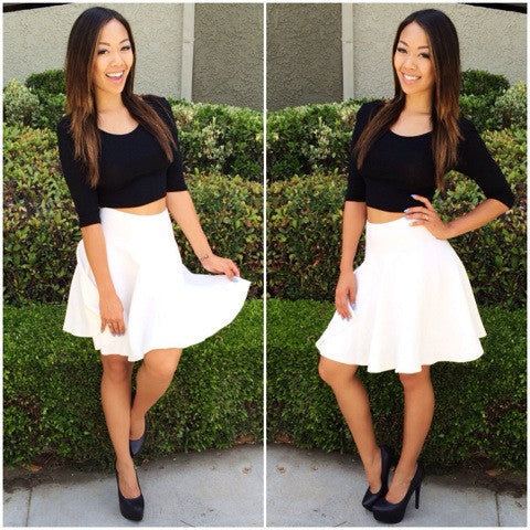 Cross Back Crop Top - Black
