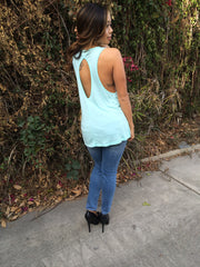 Key hole open back top- Mint