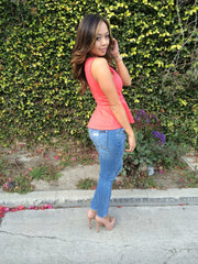 Mesh With Me Top - Coral