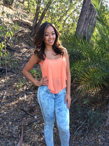 Broonstick Cami Woven Top - Coral