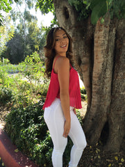 Broonstick Cami Woven Top - Fuchsia