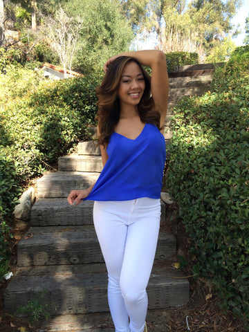 Flowy Chiffon Top- Royal