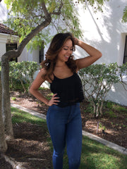 Flowy Lace  Crop Top- Black (Also available in Taupe & Coral)