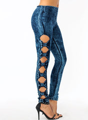 High Waisted Bow Tie Jeggings