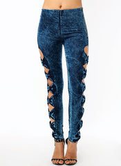 High Waisted Bow Tie Jeggings