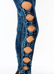 High Waisted Bow Tie Jeggings