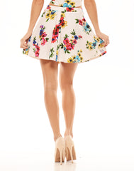 Spring Me Skater Skirt - White
